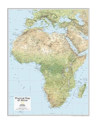 National Geographic: Africa Physical Wall Map - 22 x 28 inches - Laminated
