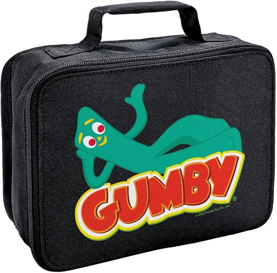 LOGOVISION Gumby and Logo Insulated Soft Sided Lunch Box - Reusable Lunch Bag For School Office Work, BPA Free, 10"x8"