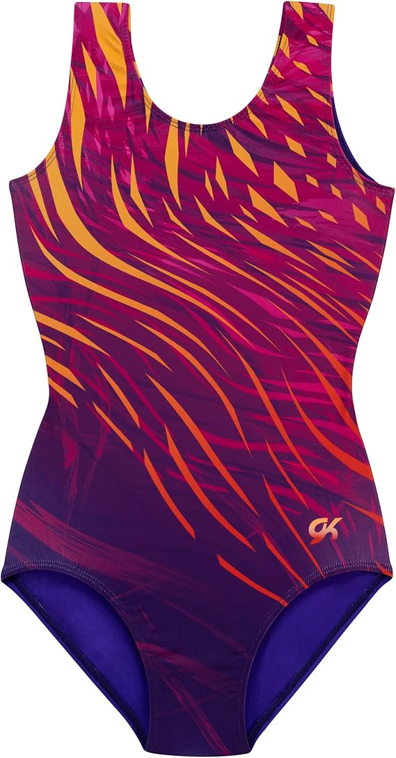 GK Girls Gymnastics Leotard | Pink and Purple Sassy Safari Gym Leo for Girls