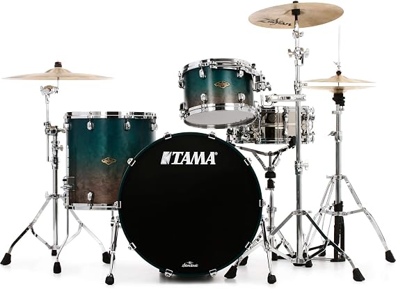 Tama Starclassic Walnut Birch Lacquer 3-Piece Shell Pack - Satin Sapphire Fade