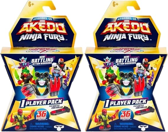 Legends of Akedo Ninja Fury Mystery Player Pack Mini Battling Action Figure Lot of 2