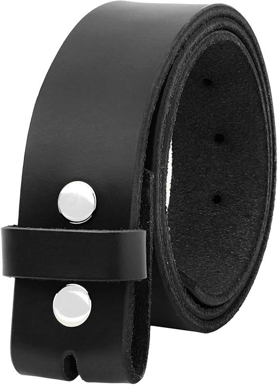 Falari Replacement Genuine Leather Belt Strap Without Buckle Snap on Strap 1.5" Wide 8005