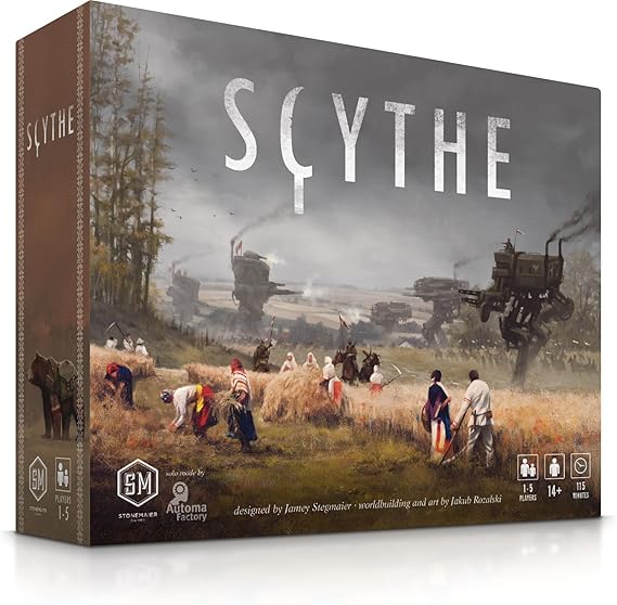 Stonemaier Games: Scythe (Base Game) by Jamey Stegmaier | an Engine-Building, Area Control Strategy Board Game with Mechs, Set in Dieselpunk 1920+ Europe for Adults and Family | 1-5 Players, 115 Mins