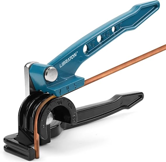 LIBRATON Manual Tube Bender, Tubing Bender, 180° Pipe Bending Tool | Copper Bender, Copper Tubing Bender 1/4” 5/16” 3/8”, Manual Tube Bender Tool for Copper, Brass, Aluminum and Thin Steel Tube