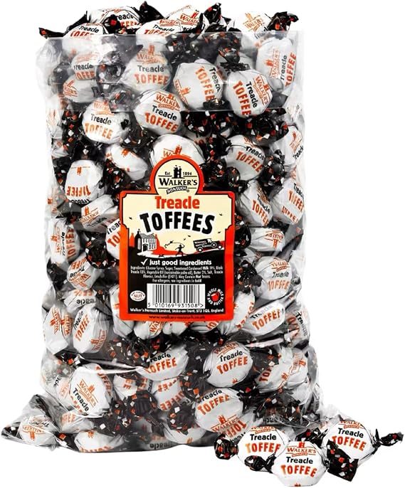 Walker's Nonsuch Treacle Toffees, Individually Wrapped, Traditional British Sweets, Made with Black Treacle, 500g