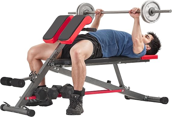 VEVOR Multi-Functional Weight Bench for Full Body Workout, Roman Chair Hyperextension Bench, 660 lbs Adjustable Extension Equipment for Back Arm Core Ab Workout, Sit Up Exercise Machine for Home Gym