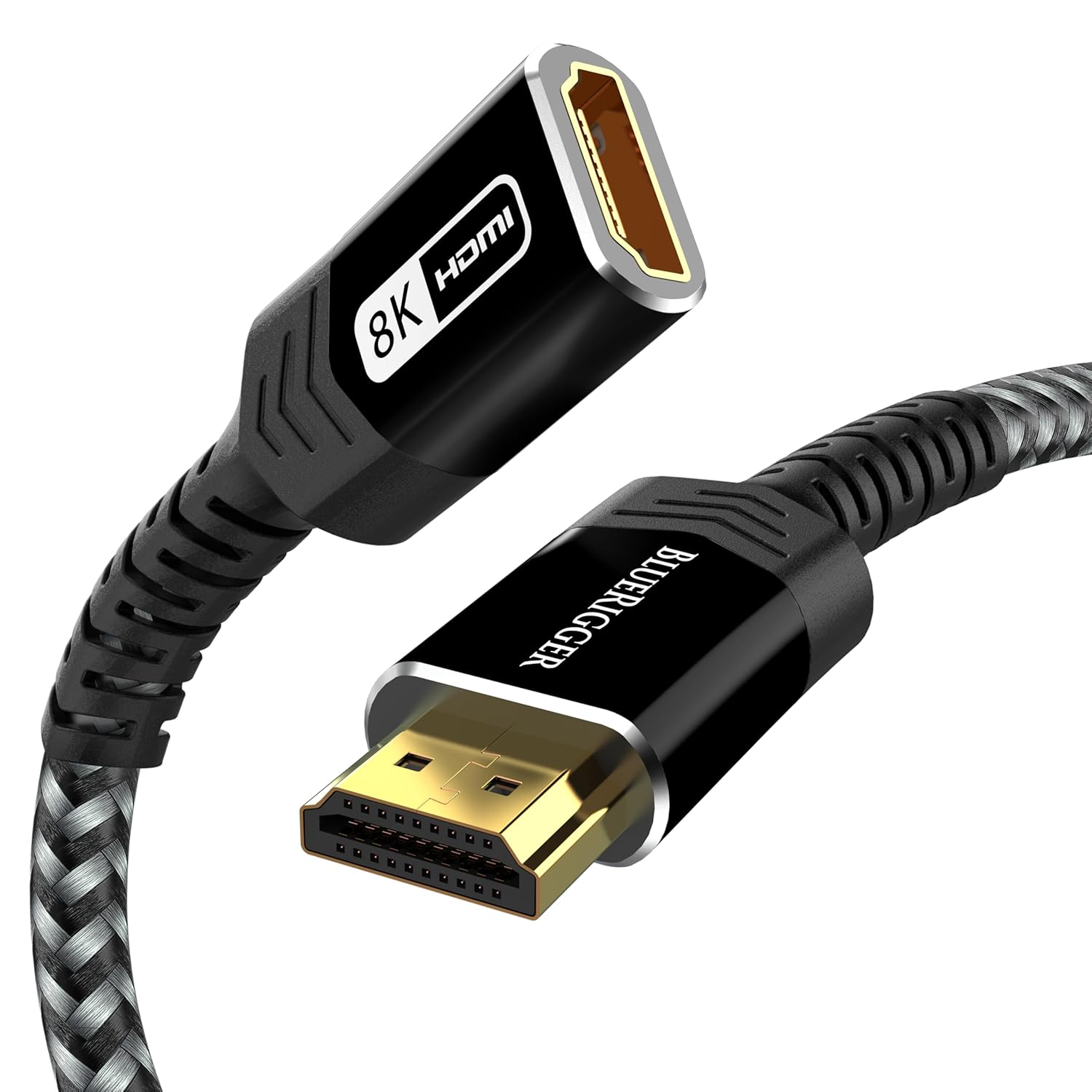 BlueRigger HDMI Extension Cable 10FT, 8K 60Hz, Braided HDMI Extender, 48Gbps Ultra High Speed, HDMI2.1 - Compatible with TV Stick, Xbox Series X, Roku, PS5, Apple TV, HDTV, Laptop, Nintendo Switch