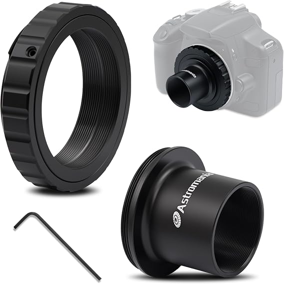 Astromania 1.25" T-Adapter - Bundle with - Metal T-Ring Adapter for Nikon DSLR/SLR
