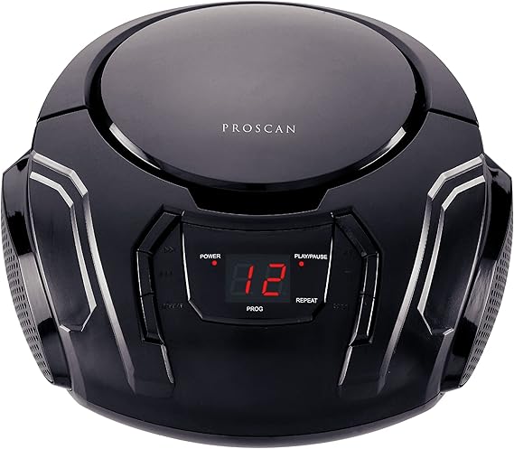 PROSCAN Elite Portable CD Boombox with AM/FM Radio (Black)