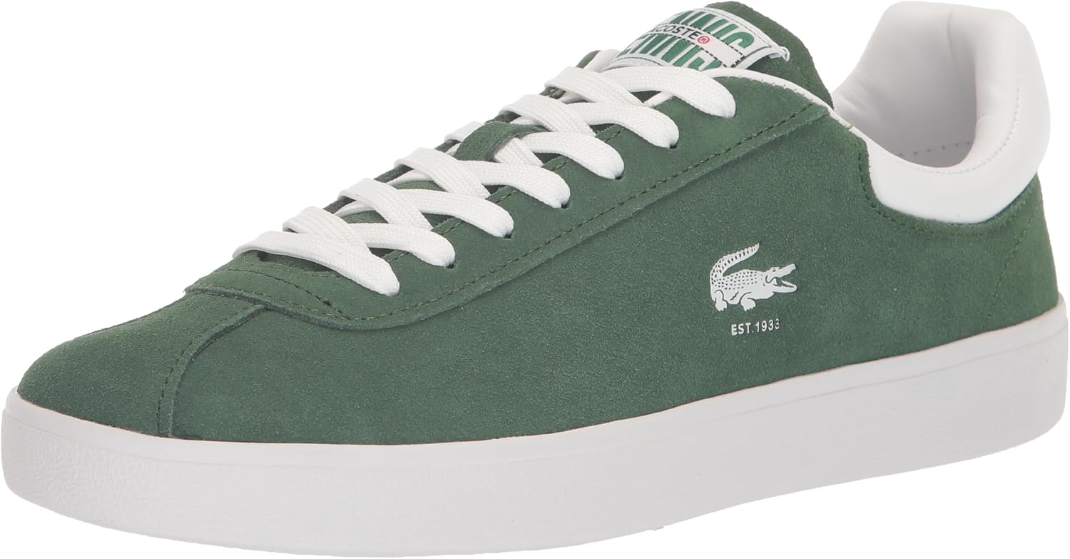 Lacoste Men's BASESHOT SNEAKER, BLKWHT, 10.5