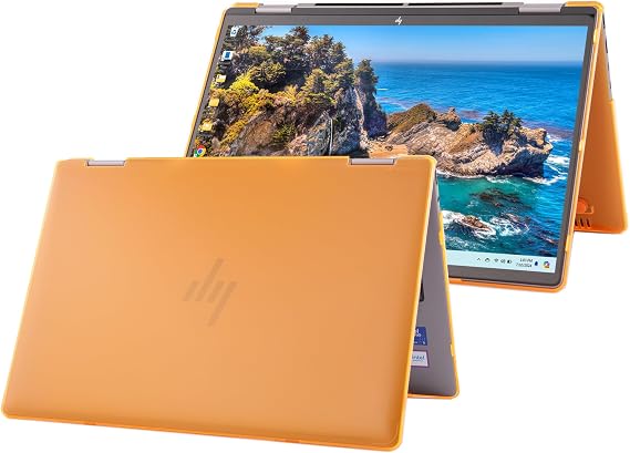 mCover Hard Case ONLY Compatible for 2024~2025 14" HP Envy x360 14-FAx / 14-FCx 2in1 Convertible Laptop PC(NOT Fitting Any Other HP Models) - Orange