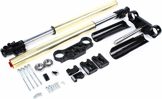 29" Pair Front Forks Set 45/48mm Triple Tree Clamps for 110cc 125cc Dirt Pit Bike Front Forks Shock Suspension Shocks Absorber, Black+Yellow