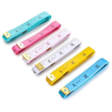 Tape Measure Body Measuring Tape Tailor Dual Sided Soft Flexible White Cloth Ruler for Sewing Dessmakers Clothing Weight Loss for Measure Length Chest Waist Multiple Colors 6 PCS