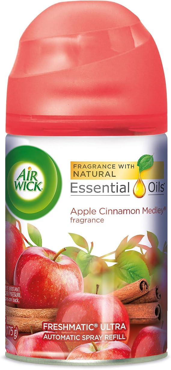 Air Wick Freshmatic Automatic Spray Air Freshener, Apple Cinnamon Medley Scent, 1 Refill 6.17 oz (Pack of 4)