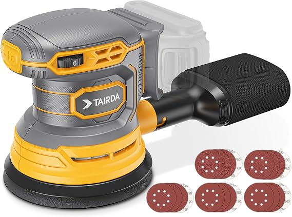 Cordless Random Orbital Sander Compatible for Dewalt 20v 60v BatteryNO Battery, Electric Palm Orbital Sander With Dust Collector, 6 Variable Speeds, 20Pcs Sandpaper For Sanding Polishing Woodworking