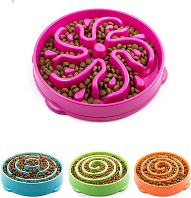 Slow Feeder Dog Bowl for Small and Large Dogs Anti-Gulping Non-Slip Maze Bowl to Improve Digestion and Reduce Bloat Pink, Large