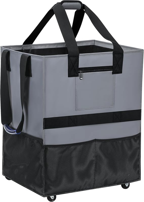 Reusable Grocery Bag on Wheels, Large Rolling Tote with Wheels Shopping Trolley Bag, Heavy Duty/Foldable/Lightweight, 88 lb Limit