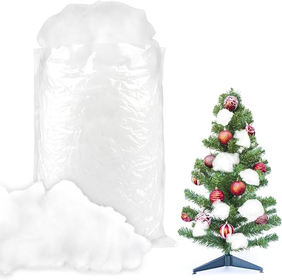Fluffy Fake Snow Blanket for Christmas Village Decorations, Soft Artificial Snow for Indoor & Outdoor Winter Wonderland Scenes, Perfect for Holiday Displays & Festive Decor