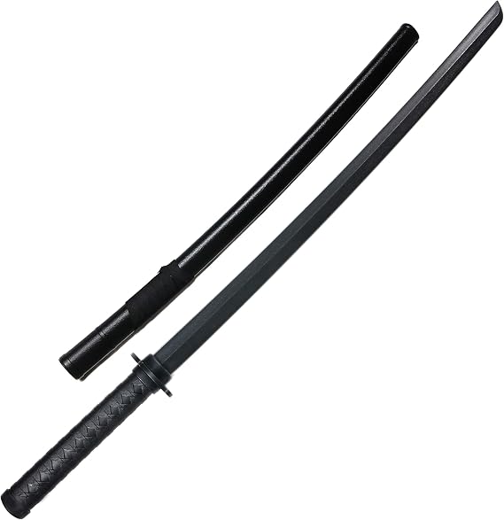 E-BOGU Polypropylene Practice Martial Arts Equipment with Black Saya Scabbard (Bokken Type 24.5")