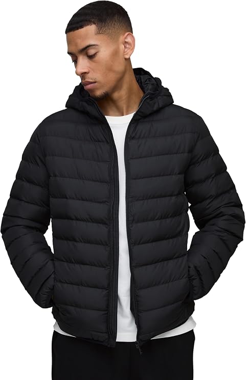 Regular Fit Quilted Zip Through Hooded Jacket