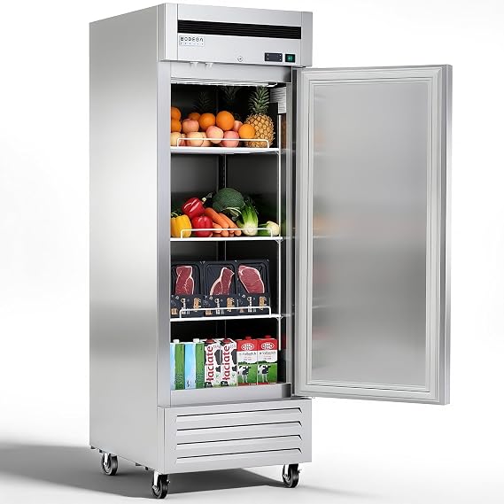 BODEGACOOLER Single Door Commercial Reach-in Refrigerator, 23 Cu.Ft, 33-41F
