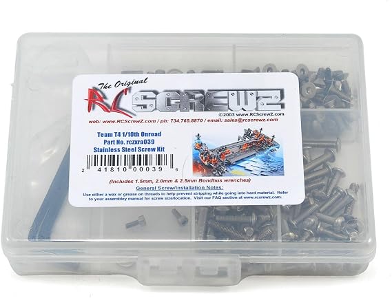 RC Screwz Compatible with XRAY T4 Stainless Steel Screw Kit