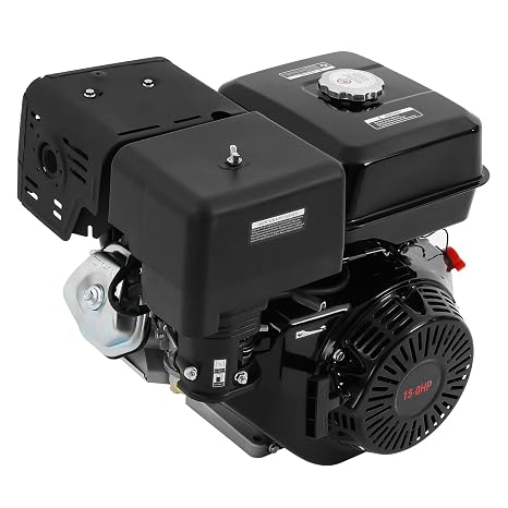 15 HP 4 Stroke Gas Engine, 420CC Go Kart Motor 3600r/min Single Cylinder Gasoline Motor Engine with Air Cooling for Compressor, Lawnmower, Garden Tool Motors(Black)