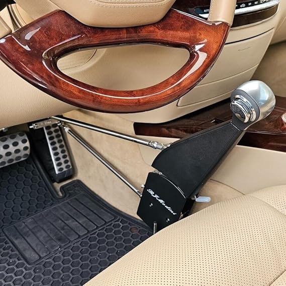 Fixed Hand Controls for Drivers with Disabilities, Designed for Automatic Vehicles. These Hand Controls Feature a Secure and Permanent Installation.
