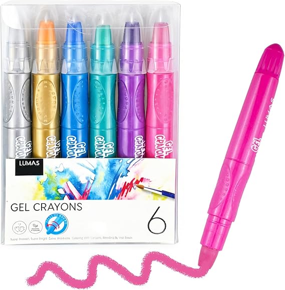 6 Colors Silky Gel Crayons for Adult, Twistable, Washable