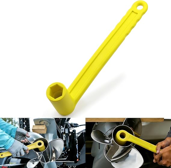 Prop Wrench 91-859046Q4 Propeller Wrench for 1 1/16 Inches Nuts for Mercury Mercruiser Alpha Outboards Stern Drives Pontoon, Sport and Fishing Boat 27mm Yellow Plastic Rustroof Ergonomics