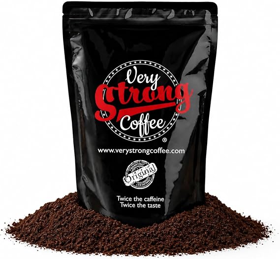 Very Strong Coffee Ground Coffee - 500g 100% Robusta High Roast Twice The Caffeine Twice The Taste (Ground Coffee, 500g)