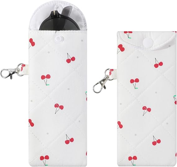 YOGFIT 1 PC Glasses Case for Women, Soft Cotton Eyeglasses Case, Cute Glasses Portable Button Type Pouch