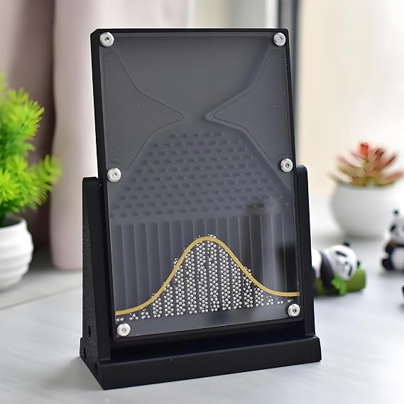 12 * 18cm Galton Board Experiment Model, Normal Distribution Mathematical Model, Probability Teaching Demonstration with Red Curve, for Probability Education, Financial Model