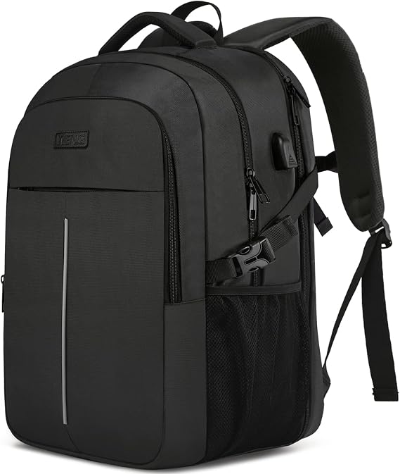18.4 Laptop Backpack,Extra Large Travel Backpack for Men 55L,Water Resistant Laptop Backpack Work bag with USB Charging Port Business TSA Approved Computer Rucksack for Men Women College School,Black