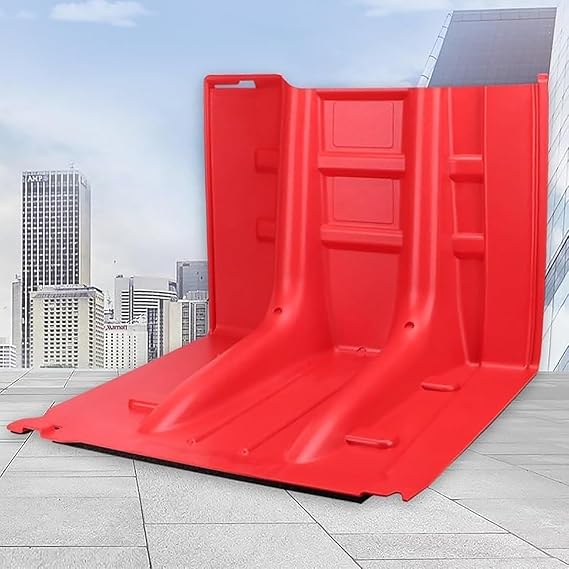 ABS Flood Water Barrier, Commercial L-Shaped Plastic Flood Barrier, Water Stopper Shield Folding Flood Prevention Barrier for Shopping Malls, Subway Stations, Garages (Size:10-pcs)
