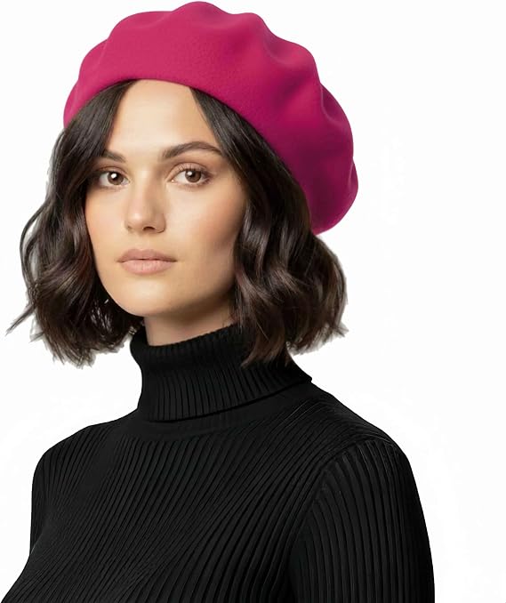Basic Sense Beret Hat for Women - Classic French Wool Beret for Ladies