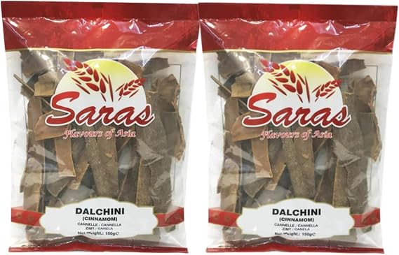 Saras Cinnamon/Dalchini 150g (Pack of 2) | Whole Cinnamon Sticks | Authentic Indian Spice | Traditional Health Benefits
