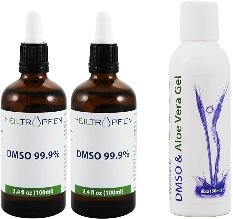 Bundle/Set of 2X DMSO 99.9% 3.4 fl oz + DMSO Gel with Aloe Vera 5 oz. | Heiltropfen