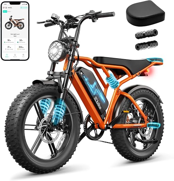 TST Electric Bike - 48V 15Ah Battery, 1500W Peak Motor, 20 * 4.0 Fat Tire