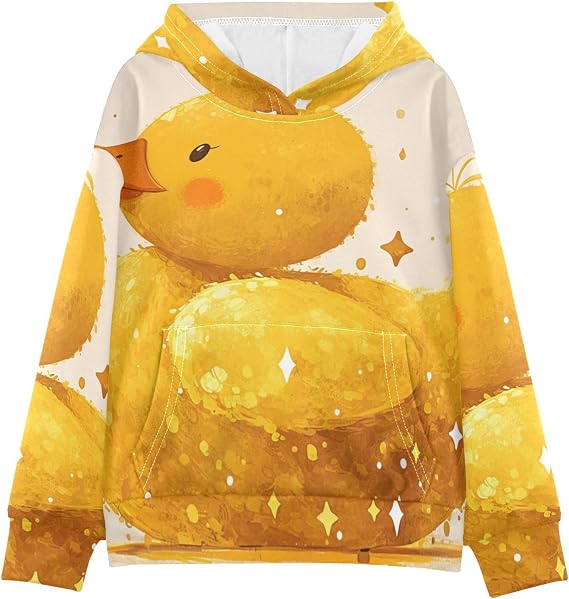 GuoChe Kids Hoodies Oversized Pocket Hooded Sweatshirts For Boys Girls Warm Clothes Size 4-14 Years