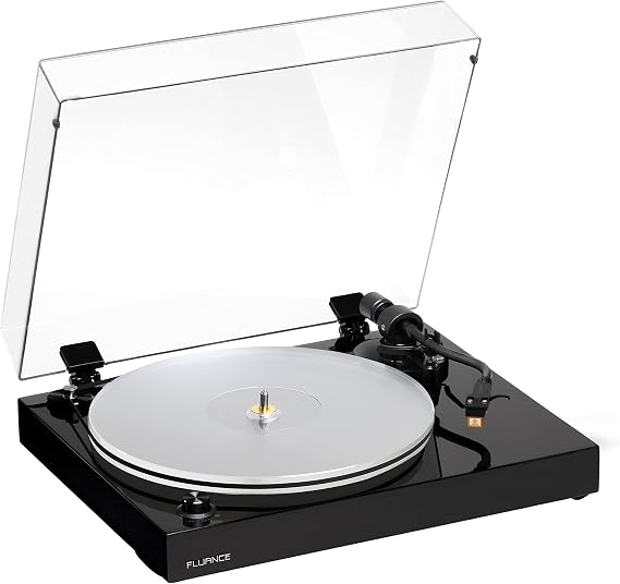 Fluance RT85N Reference High Fidelity Vinyl Turntable Record Player with Nagaoka MP-110 Cartridge, Acrylic Platter, Speed Control Motor High Mass MDF Wood Plinth Vibration Isolation Feet - Piano Black