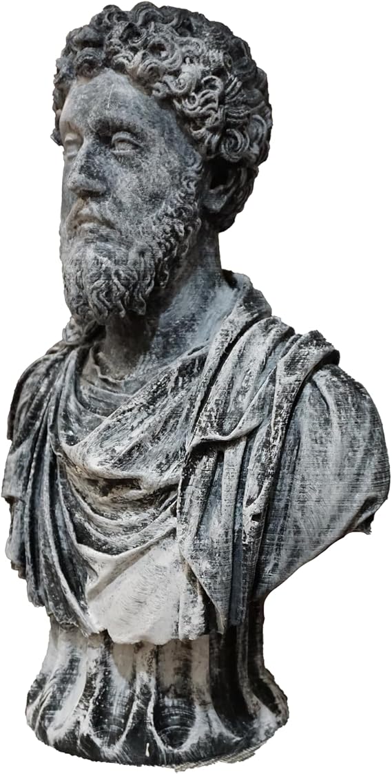 Marcus Aurelius Roman Emperor Stoic Philosopher Bust Head Portrait Sculpture Museum Copy 3