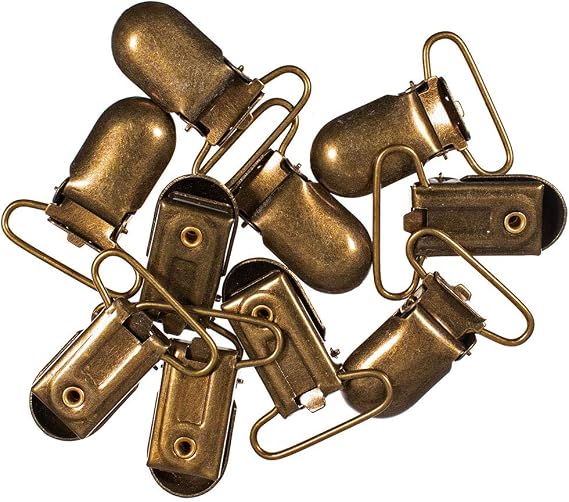 West Coast Paracord 1-inch Bronze Clips Fasteners for Sewing & Utility Notions for Overalls, Suspenders Trousers (50-Pack)