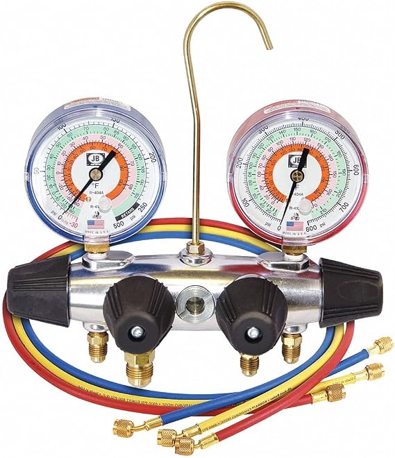 JB Industries Manifold Gauge, 4-Valve