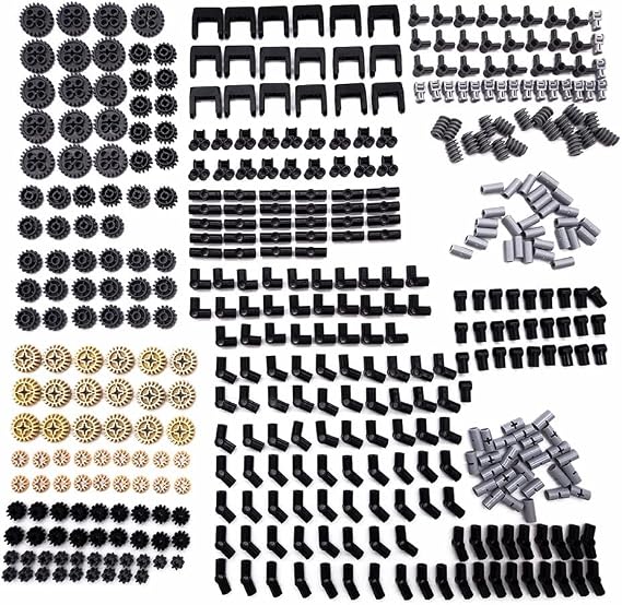 SEEMEY 452 Pcs Gear Set Compatible with Lego Technic, Chain Link Connectors Gears Bricks for Robot STEM MOC (Random Color)