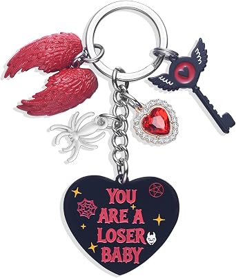 Melix Home Hazbin Merch Angel Keychain Anime Cosplay Friendship Gifts Heart Keychain Men Women Fans Birthday Present