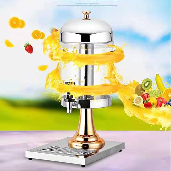 Drink Server Dispenser Stainless Steel Beverage Dispenser with Tap, Cold Hot Juice Dispenser, Large Capacity for Hot Tea, Coffee, Cold Milk, Water, Juice, Beer(Gold,8L)