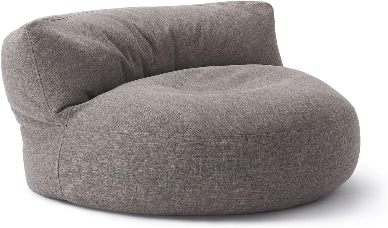 lumaland lounge bean bag sofa bean bag 90 x 50 cm with backrest flexible indoor bean bag ergonomic & robust with adaptable eps filling washable cover [light gray]
