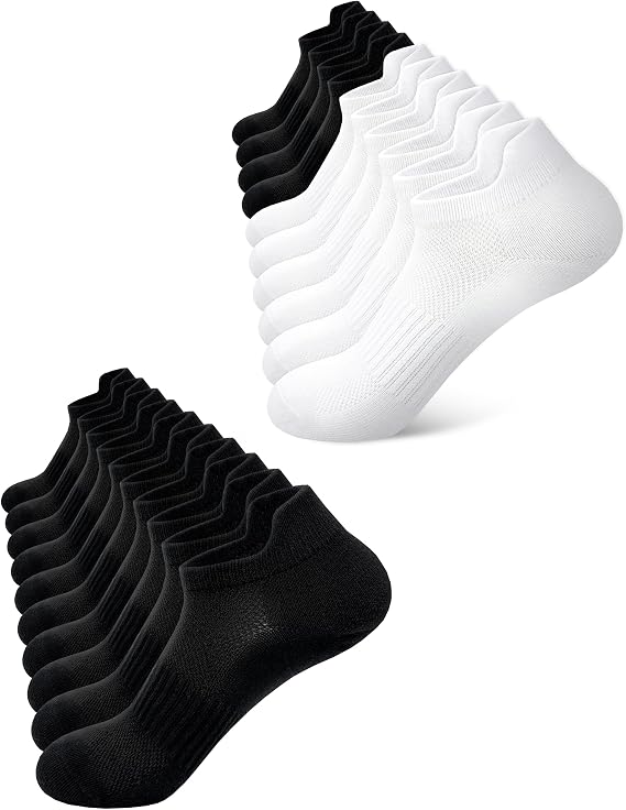 SIXDAYSOX Ankle Socks Womens Thin Breathable No Show Low Cut Cotton Socks 10 Pairs 9-11