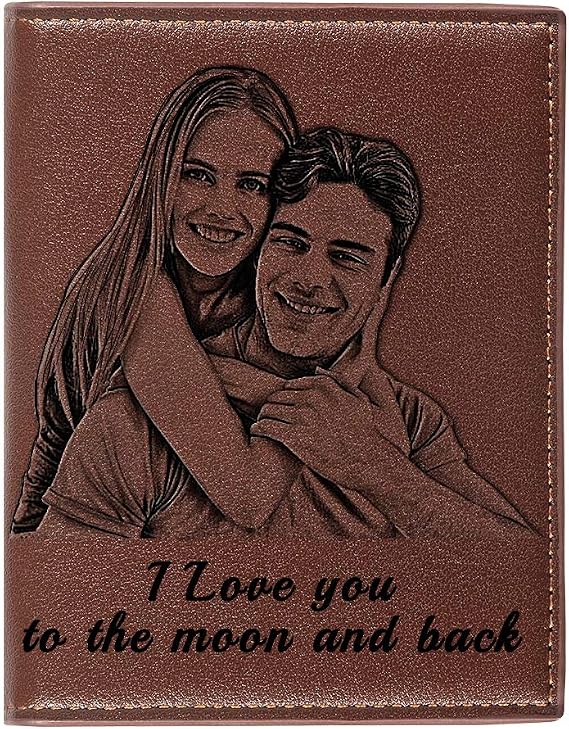 Custom Wallets for Men Dad, Personalized Engraved Photo Wallets,Bifold Wallets